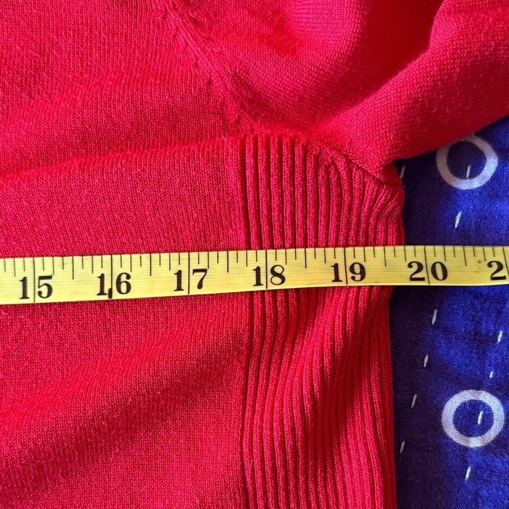 Attention Vibrant Red/Orange Scoop Neck Sweater - Picture 11 of 12